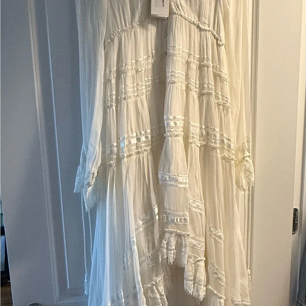 Rococo Sand Cream Long Sleeve Dress - Picture 1 of 5